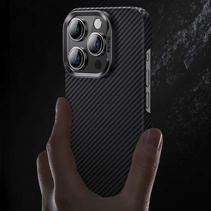 For iPhone 15 Pro Benks 600D Kevlar Carbon Fiber Phone Case(Black)
