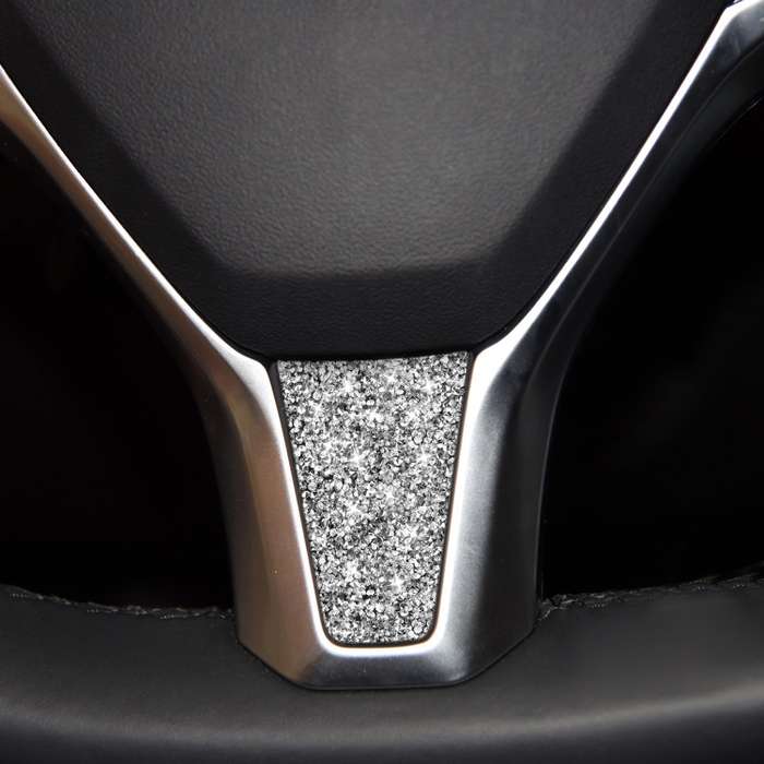 For Tesla Model S/X Car Steering Wheel Diamond Sticker,Left and Right Drive Universal