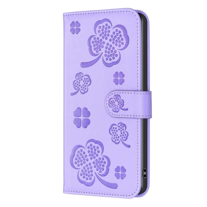 For Nokia G42 / G310 Four-leaf Embossed Leather Phone Case(Purple)