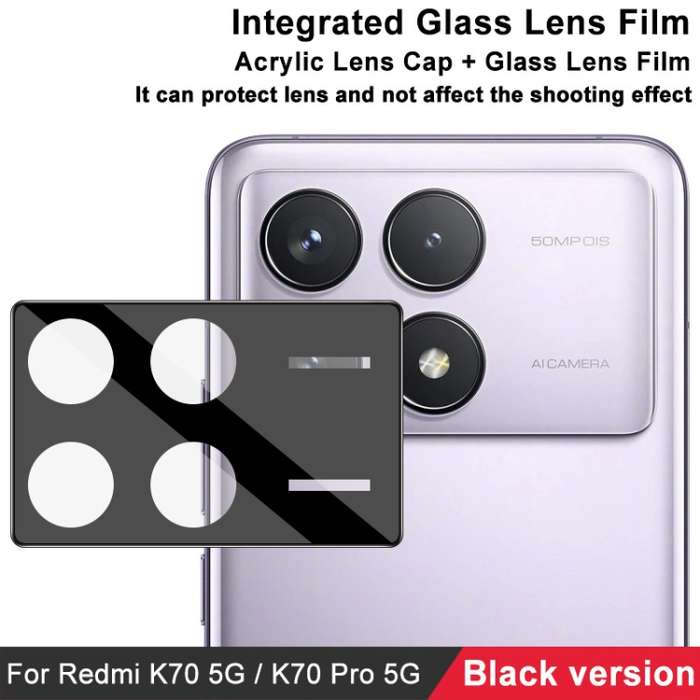 For Xiaomi Redmi K70 5G/K70 Pro 5G/K70E 5G imak High Definition Integrated Glass Lens Film Black Ver