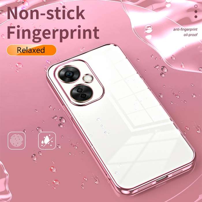 For OnePlus Nord CE 3 Lite / Nord N30 Transparent Plating Fine Hole Phone Case(Pink)