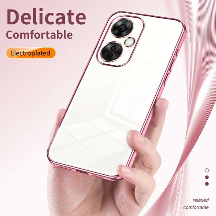 For OnePlus Nord CE 3 Lite / Nord N30 Transparent Plating Fine Hole Phone Case(Pink)