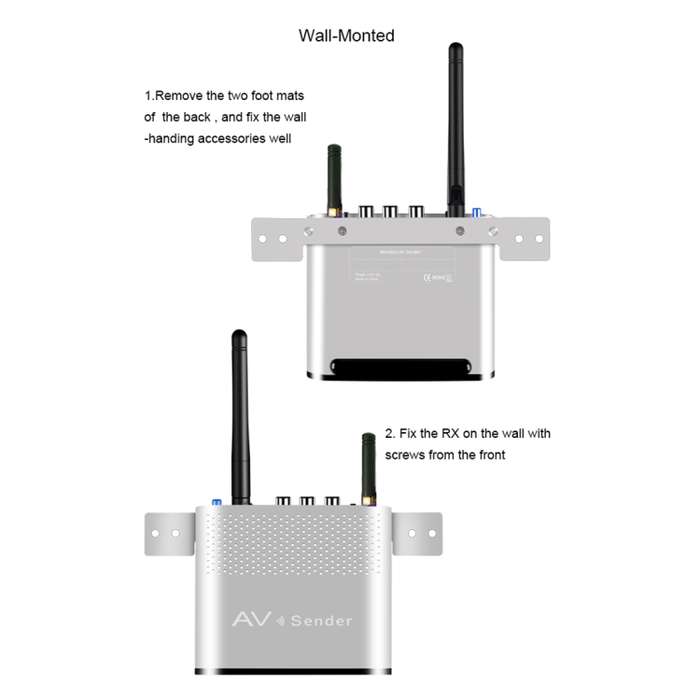 Measy AV230-2 2.4GHz Set-top Box Wireless Audio / Video Transmitter + 2 Receiver, Transmission Dista
