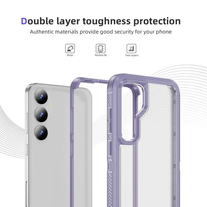 For Samsung Galaxy S24+ 5G Guard Life Waterproof Frosted Phone Case(Light Purple)