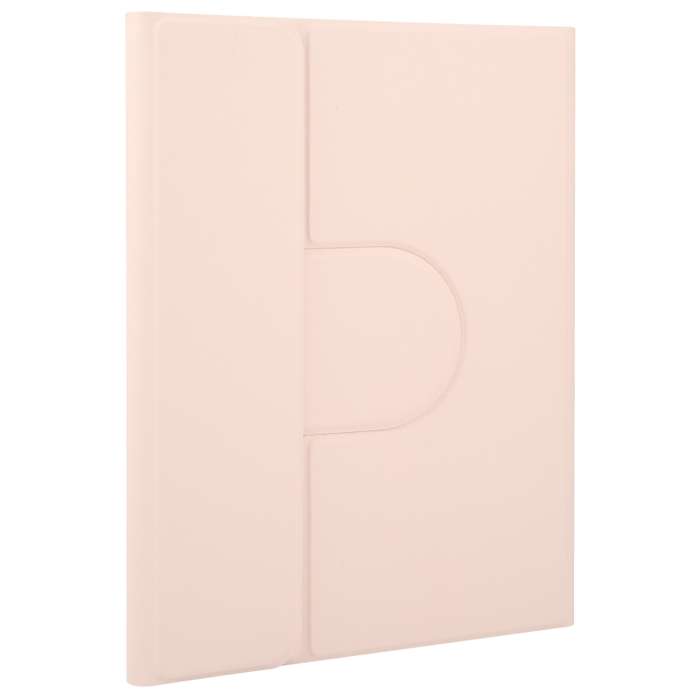 For Xiaomi Pad 6 Square Button Bluetooth Keyboard Rotatable Holder Leather Case with Touchpad(Rose G