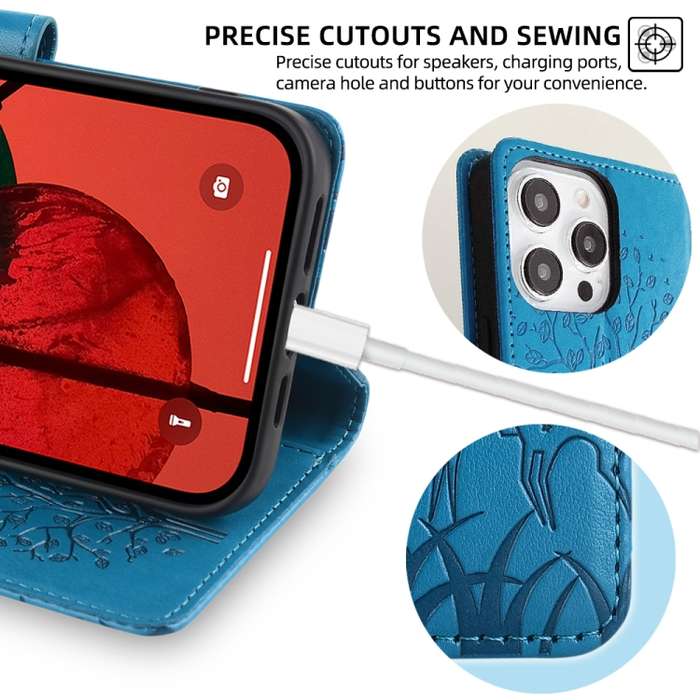 For Nothing Phone 2 Tree & Deer Embossed Leather Phone Case(Blue)
