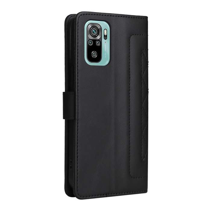 For Xiaomi Redmi Note 10 Diamond Lattice Leather Flip Phone Case(Black)