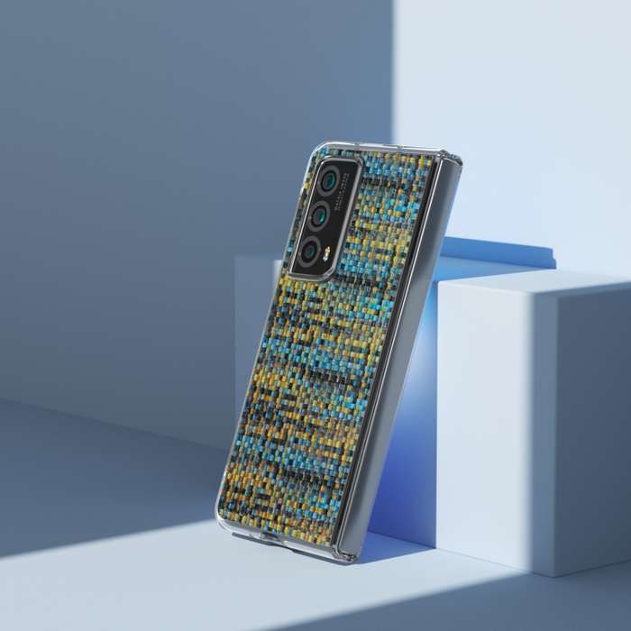 For Honor Magic Vs2 Colorful Rhombic Texture Transparent Frame PU Phone Case(Gold)