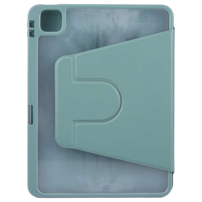 For iPad 10th Gen 10.9 2022 GEBEI Acrylic TPU 3-folding Rotating Smart Tablet Leather Case withh Pe