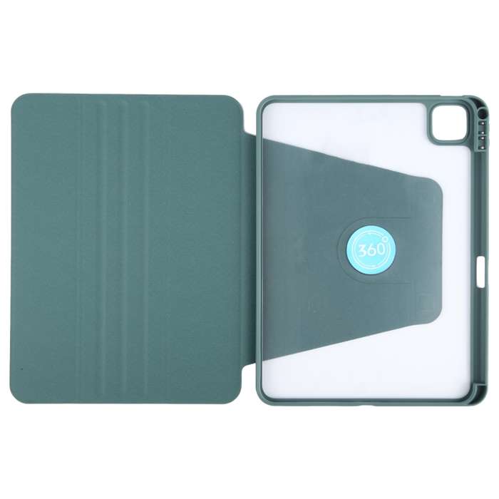 For iPad 10th Gen 10.9 2022 GEBEI Acrylic TPU 3-folding Rotating Smart Tablet Leather Case withh Pe