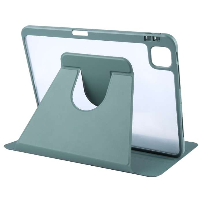 For iPad 10th Gen 10.9 2022 GEBEI Acrylic TPU 3-folding Rotating Smart Tablet Leather Case withh Pe