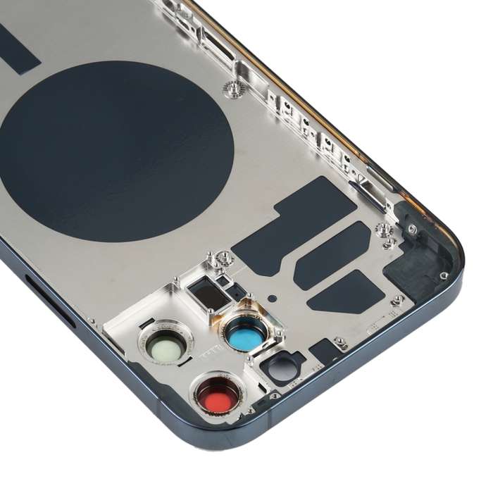 Back Housing Cover with SIM Card Tray & Side keys & Camera Lens for iPhone 12 Pro Max(Blue)