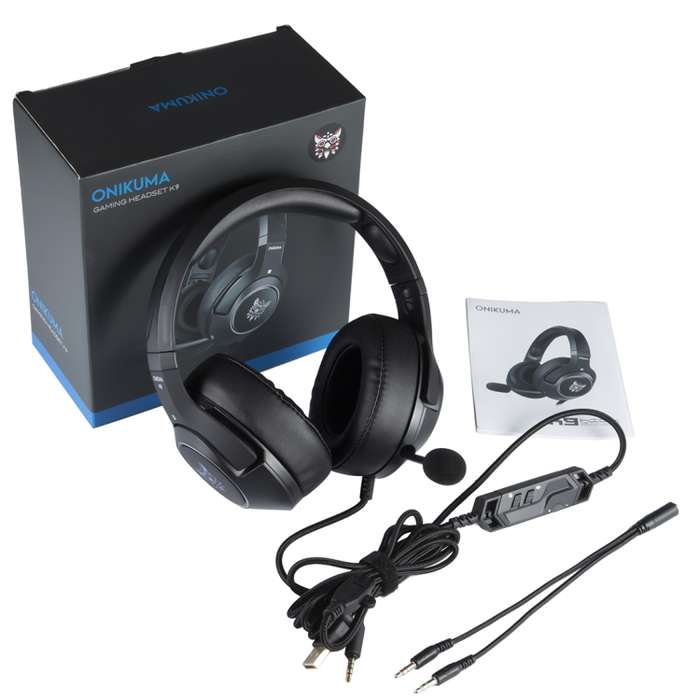 ONIKUMA K9 Single Plug RGB Adjustable Gaming Headphone with Microphone(Black)
