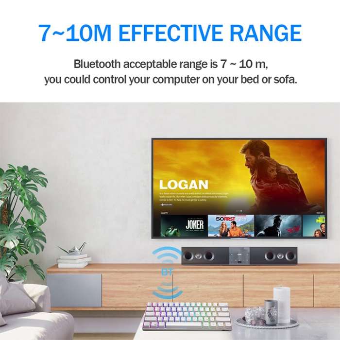 RK61 61 Keys Bluetooth / 2.4G Wireless / USB Wired Three Modes Red Switch Tablet Mobile Gaming Mecha