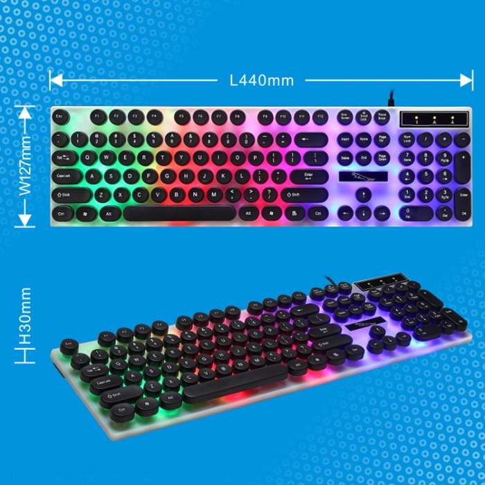 Chasing Leopard G21 USB 104-keys Waterproof Floating Round Punk Keycap Colorful Backlight Mechanical