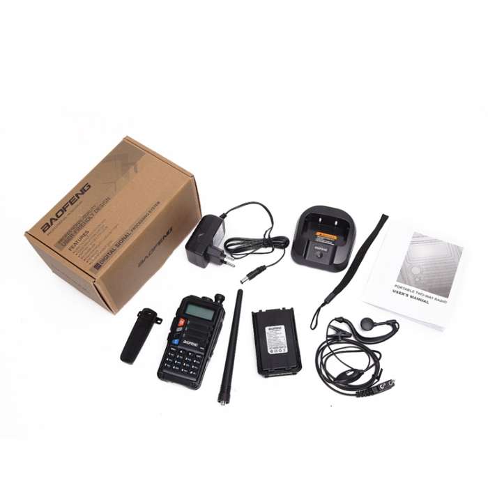Baofeng BF-UV5R Plus S9 FM Interphone Handheld Walkie Talkie, EU Plug(Silver)