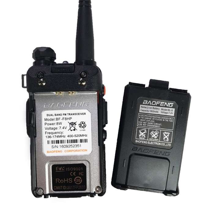 BaoFeng BF-F8HP 8W Dual Band Two-Way Radio VHF UHF Handheld Walkie Talkie, UK Plug(Black)
