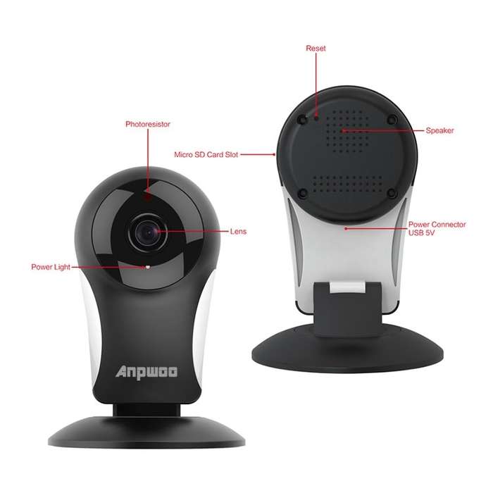 Anpwoo KP003 GM8135+SC1145 960P HD WiFi Mini IP Camera, Support Infrared Night Vision & TF Card(Max