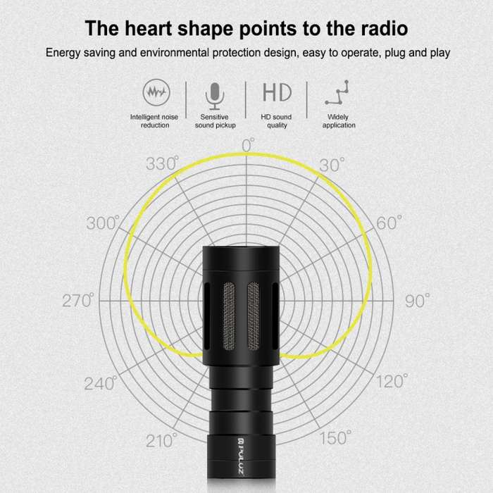 PULUZ Professional Interview Condenser Video Shotgun Microphone with 3.5mm Audio Cable for DSLR & DV