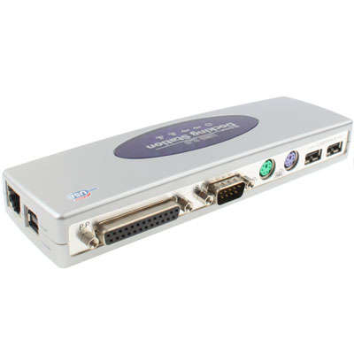 Hi-speed USB 2.0 Docking Station with 8 Ports (2xUSB 2.0 + PS2 Mouse + PS2 Keyboard + RS232 + DB25 +