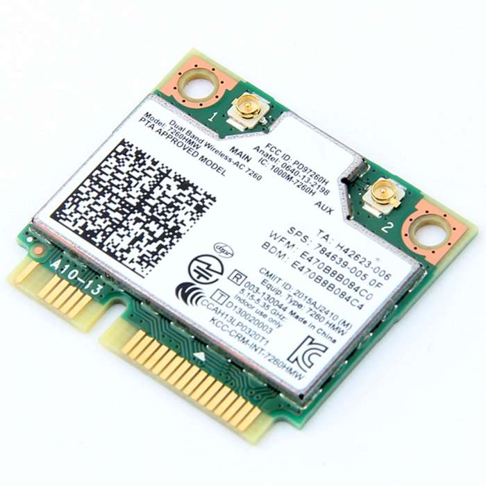 Dual Band Wireless Wifi Card for Intel 7260HMW Mini PCI-E 2.4G / 5Ghz WLAN Bluetooth 4.0 Wifi Card 8