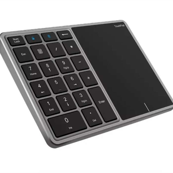BT-14 Wireless Dual-modes 22 Keys Numeric Type-C Touch Pad Rechargeable Digital Keyboard