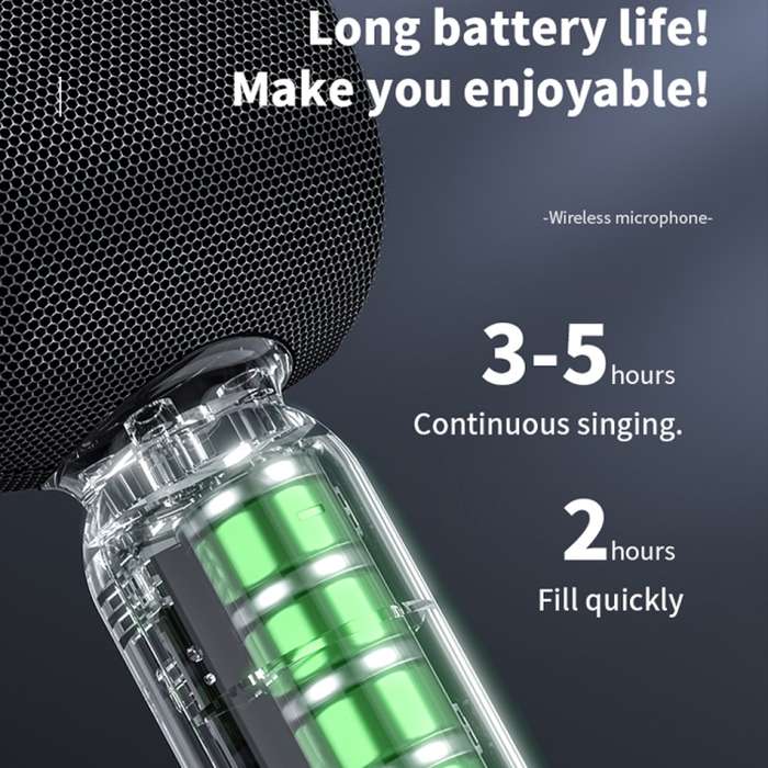 JY57 TWS Wireless Karaoke Microphone Bluetooth Handheld Portable Speaker Home KTV Player with LED Li