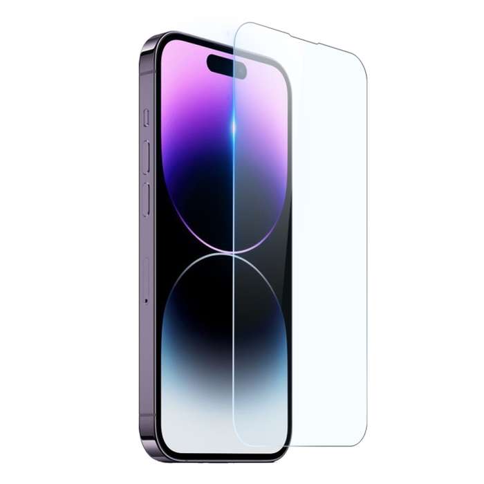 For iPhone 14 Pro Max NORTHJO 3 in 1 TPU Phone Case with Screen Film and Lens Film(Clear)