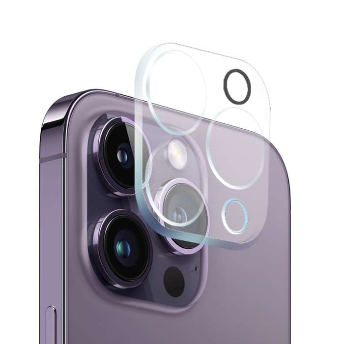For iPhone 14 Pro Max NORTHJO 3 in 1 TPU Phone Case with Screen Film and Lens Film(Clear)