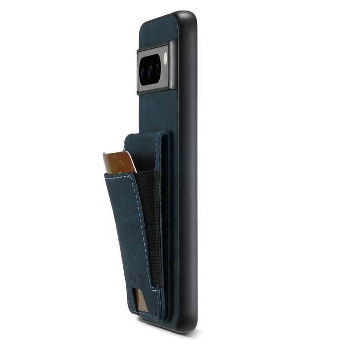 For Google Pixel 7 Suteni H03 Litchi Leather Card Bag Stand Back Phone Case(Blue)