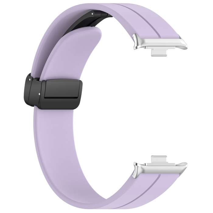 For Redmi Watch 4 Groove Folding Magnetic Buckle Silicone Watch Band(Purple)