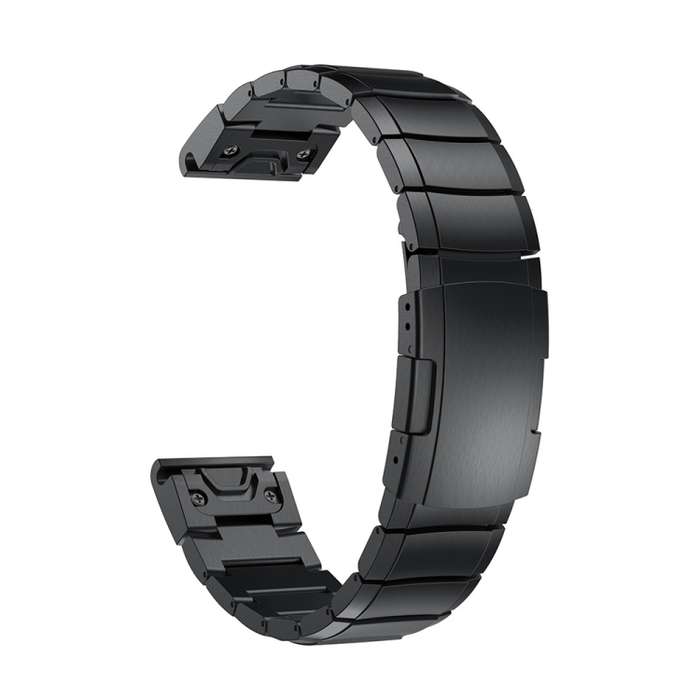 For Garmin Fenix 5S 20mm Tortoise Shell Stainless Steel Watch Band(Black)