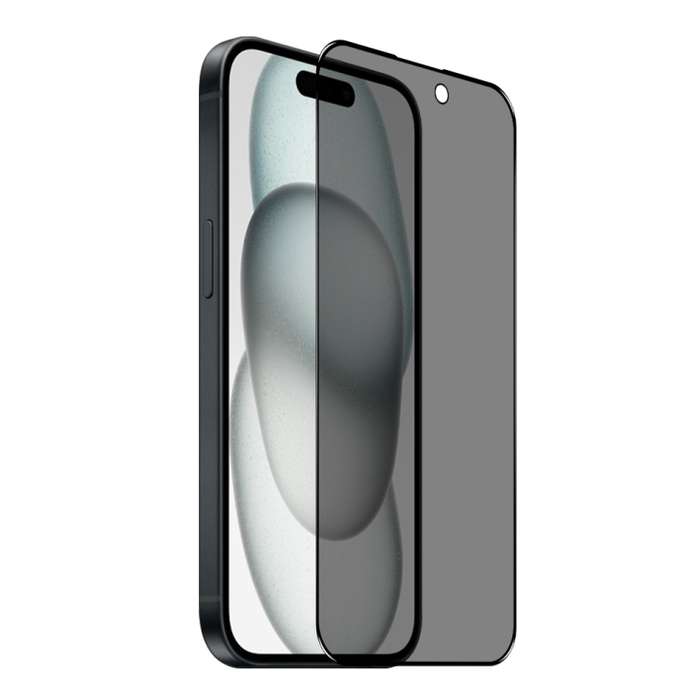 For iPhone 15 Plus NORTHJO A++ 28 Degree Privacy Full Glue Silk Printing Tempered Glass Film
