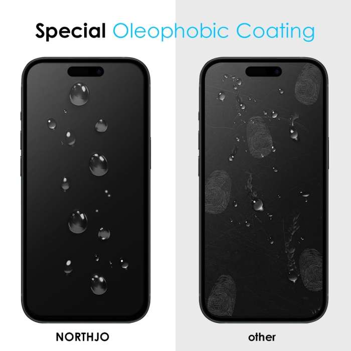 For iPhone 15 Plus NORTHJO A++ 28 Degree Privacy Full Glue Silk Printing Tempered Glass Film