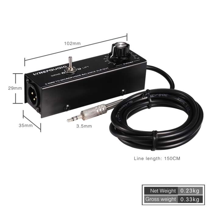 B012 Professional Stereo Signal Converted to Microphone Balanced Signal Output