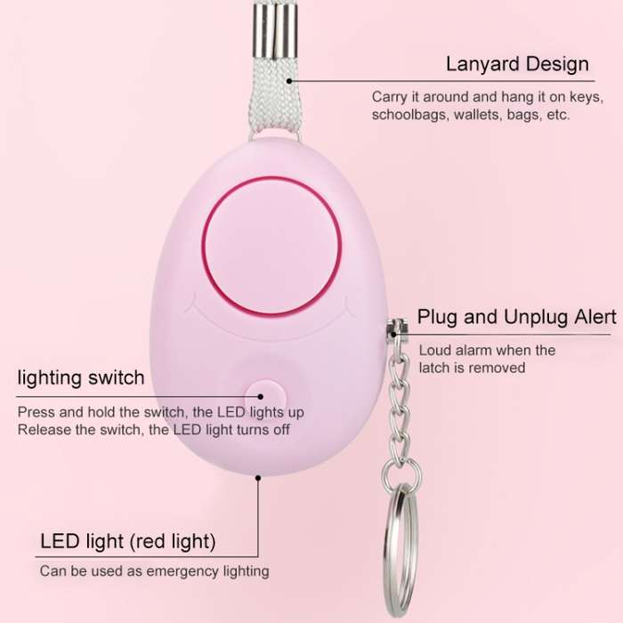 120dB Key Anti-lost Alarm Anti-wolf Alarm with LED Light(White)