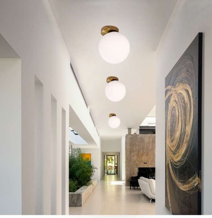 Modern Glass Ball Led Wall Lamp Bedroom Mirror Light Fixtures Indoor Bedside Lamp, Light Source:12W