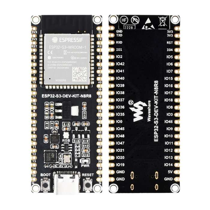 Waveshare ESP32-S3 Microcontroller 2.4GHz Wi-Fi Development Board ESP32-S3-WROOM-1-N8R8 Module Stand