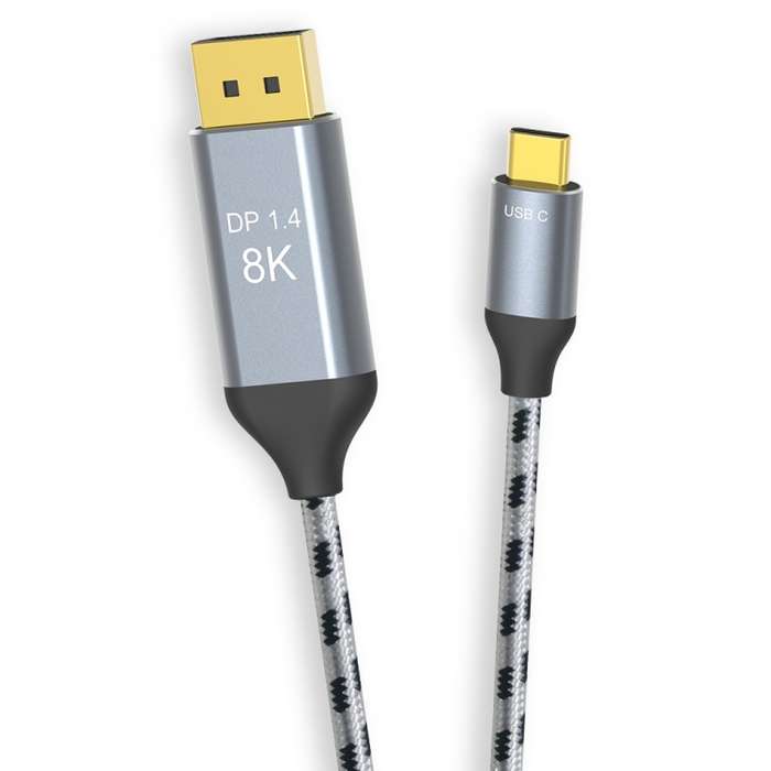 Braided 2m 8K USB-C / Type-C To DisplayPort1.4  Adapter Connect Cable
