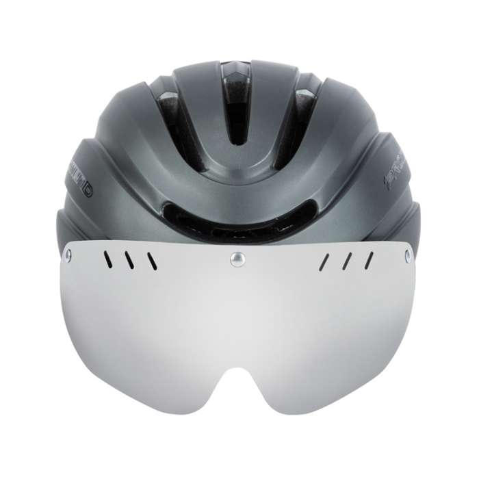 PROMEND TK-12H15 Mountain Bike USB Magnetic Goggles Helmet With Warning Light, Size: L(Titanium Gray