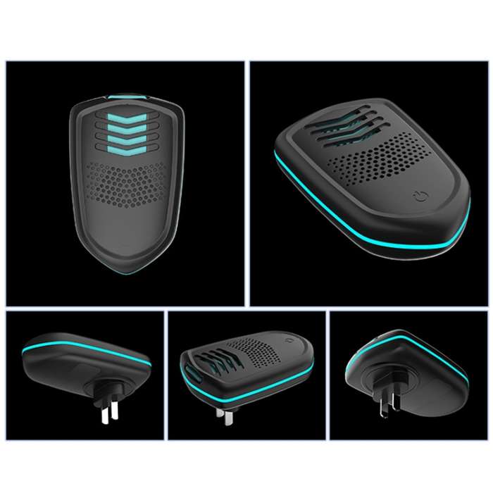 Pest Repeller Ultrasonic Mosquito Repeller Incense Heating Plug-In Mouse Repeller EU Plug(Black)