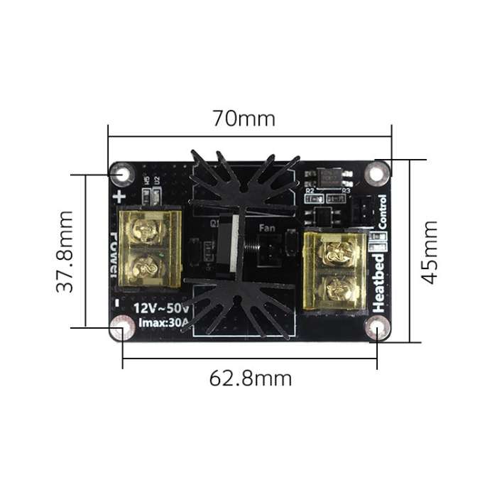 3D Printer Motherboard High Power Hot Bed Module MOS Tube Power Expansion