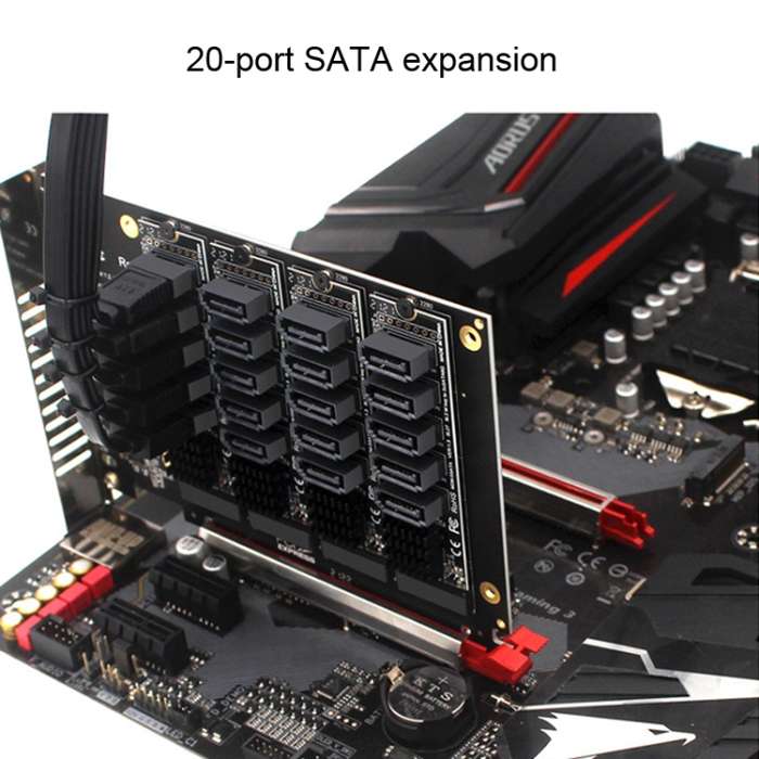 PCIEX16 NVME M.2 RAID Array Expansion SATA 20 Port Transfer Card