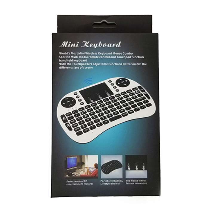 Support Language: English i8 Air Mouse Wireless Backlight Keyboard with Touchpad for Android TV Box