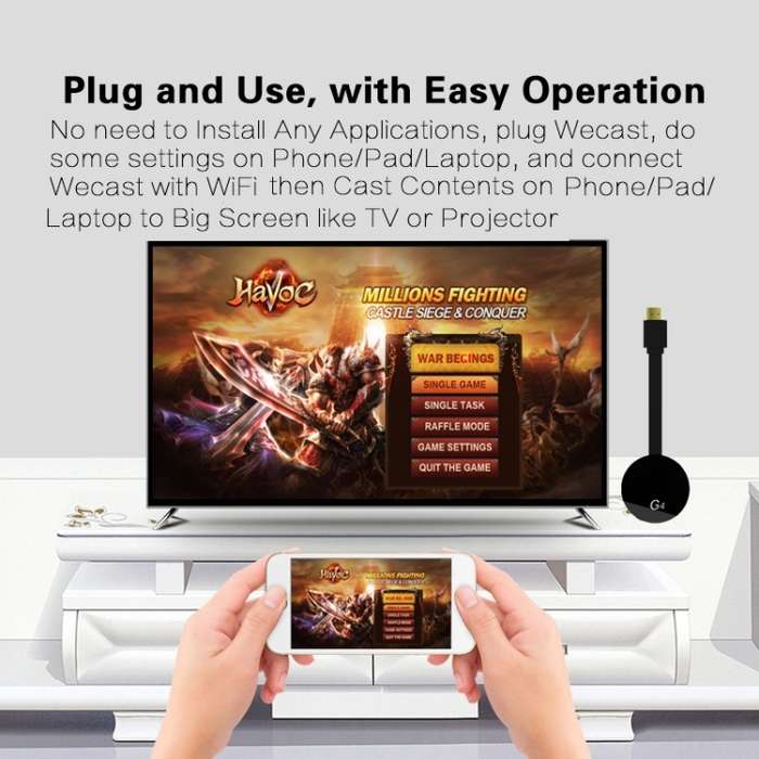 G4 Wireless WiFi Display Dongle Receiver Airplay Miracast DLNA TV Stick for iPhone, Samsung, and oth