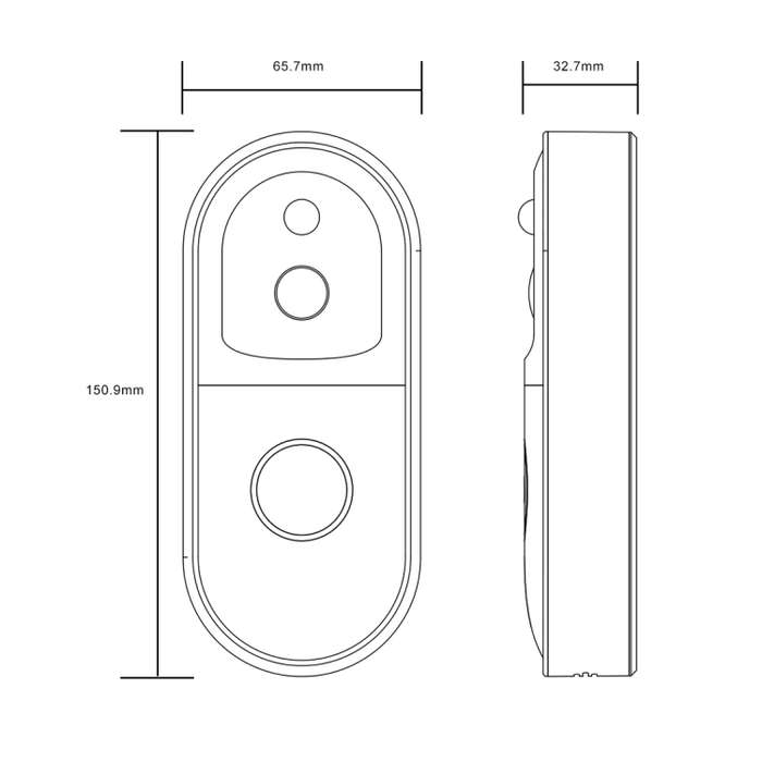 B50 720P Smart WiFi Video Visual Doorbell, Support Phone Remote Monitoring & Night Vision & SD Card