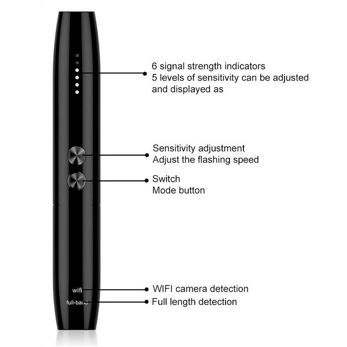WT09 IR Camera Lens Detector Wireless Signal Detect Device Finder Anti-tracking GPS Radar Radio Fre