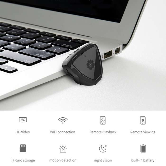 CAMSOY S6 HD 1280 x 720P 70 Degree Wide Angle Wearable Wireless WiFi Intelligent Surveillance Camer