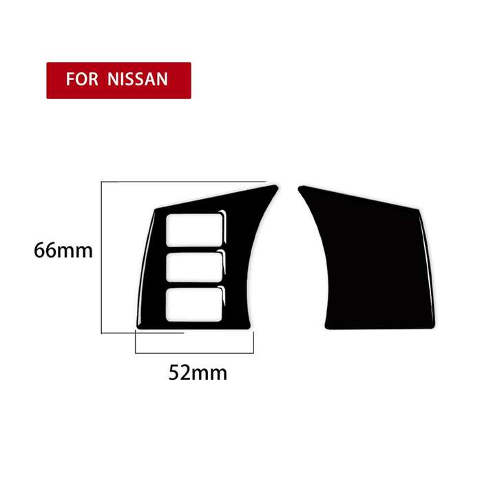 For Nissan 350Z 2003-2009 2pcs Car Steering Wheel Button Frame Type C Decorative Stickers, Left and