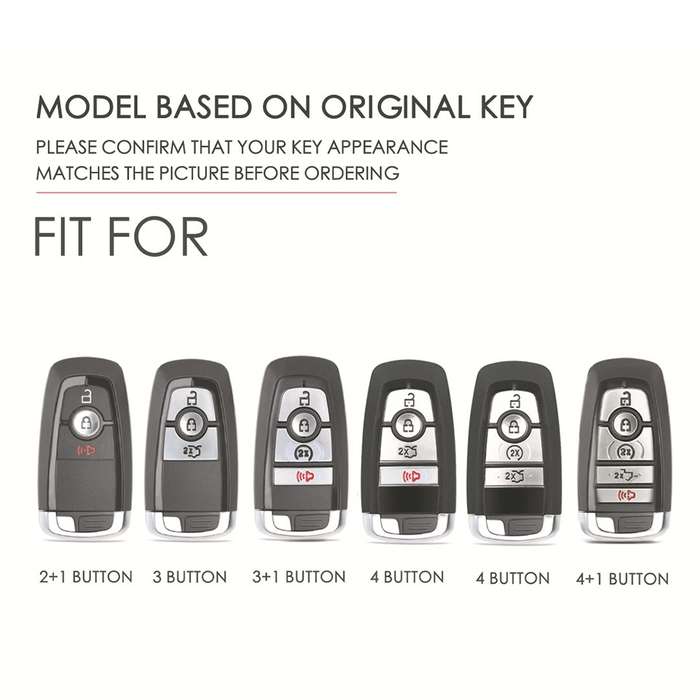 For Ford F-150 4-button C072/1 Car Key Leather Protective Case (Brown)